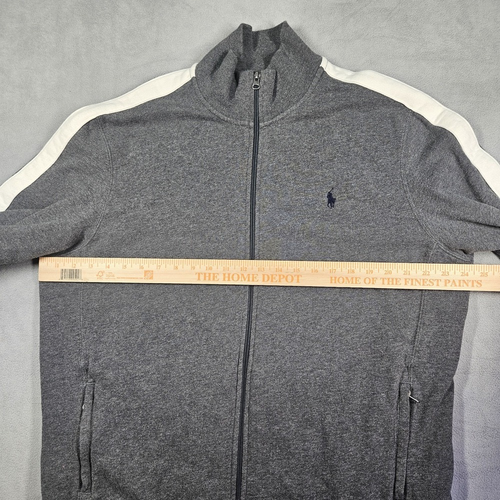 Vintage Polo Ralph Lauren Sweatshirt Mens XL Zip Up Track Jacket Gray Y2K Preppy - Picture 10 of 13